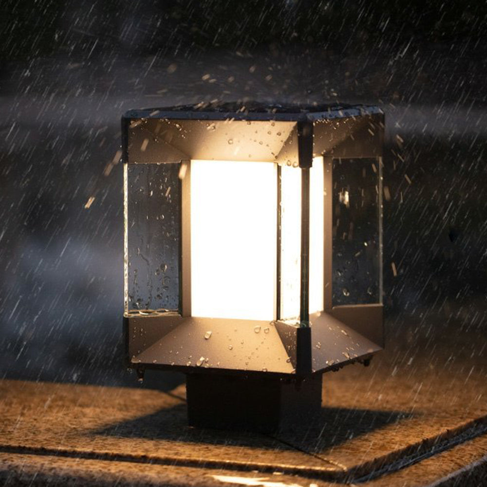 Riley Modern Retro LED Buitenlamp Zwart Goud Metaal Glas Buiten