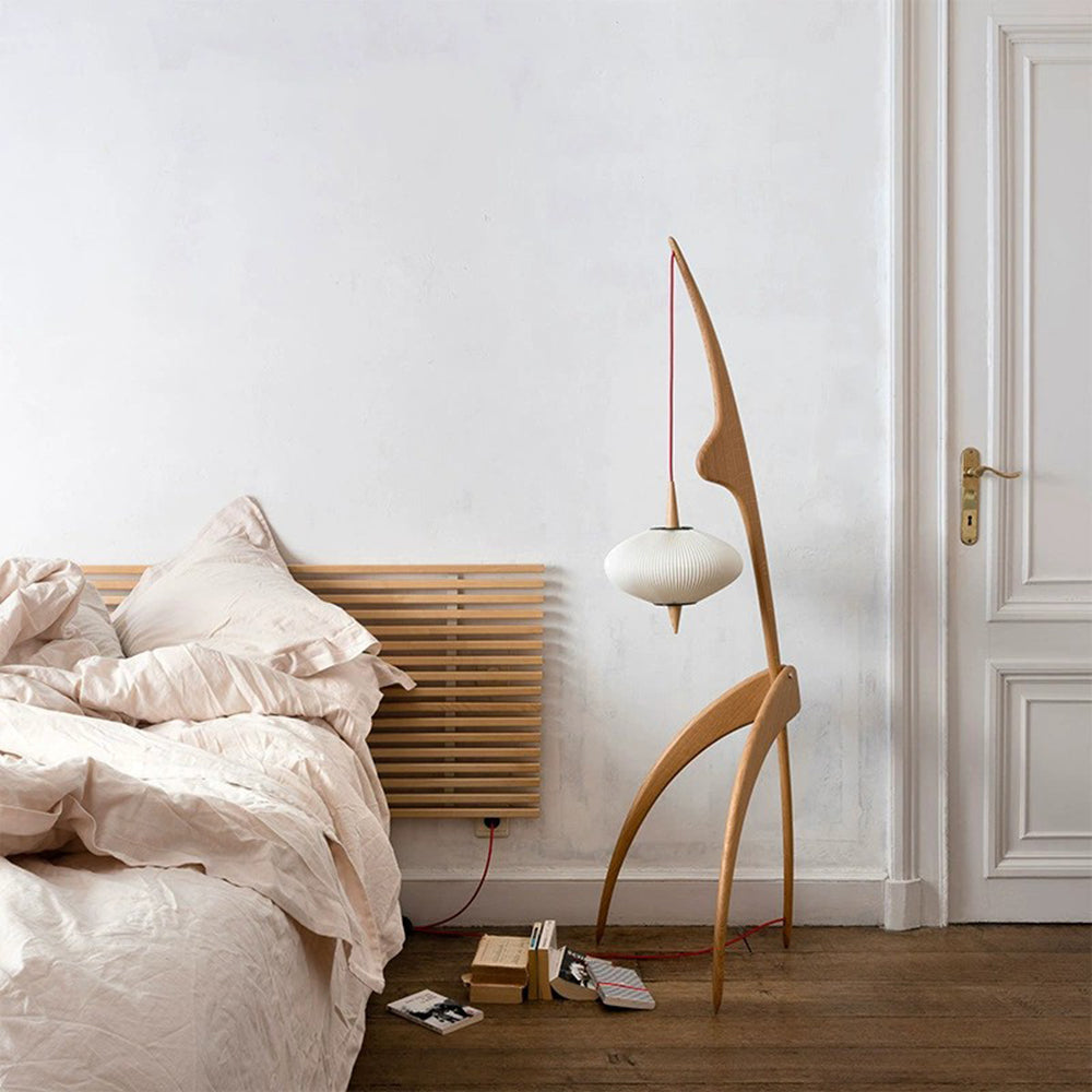 Renée Design LED Vloerlamp Wit Metaal Hout Woonkamer Slaapkamer
