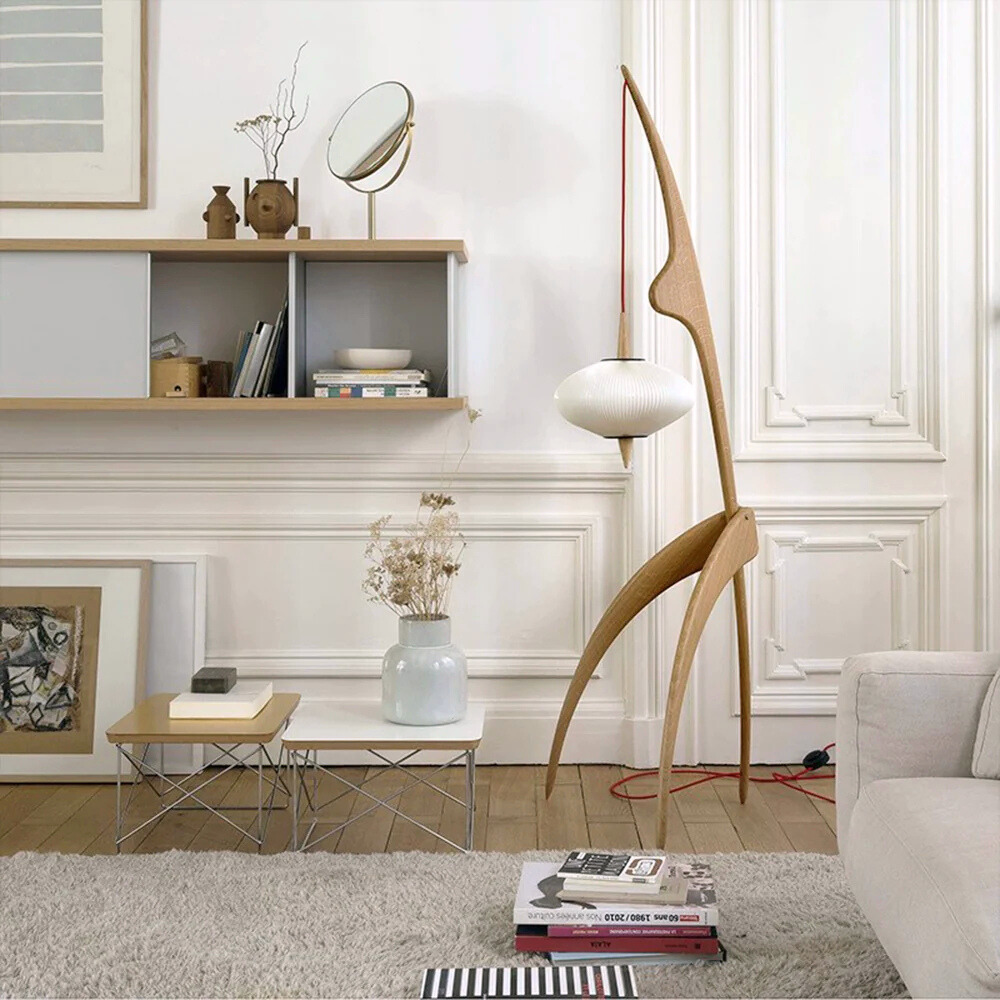 Renée Design LED Vloerlamp Wit Metaal Hout Woonkamer Slaapkamer