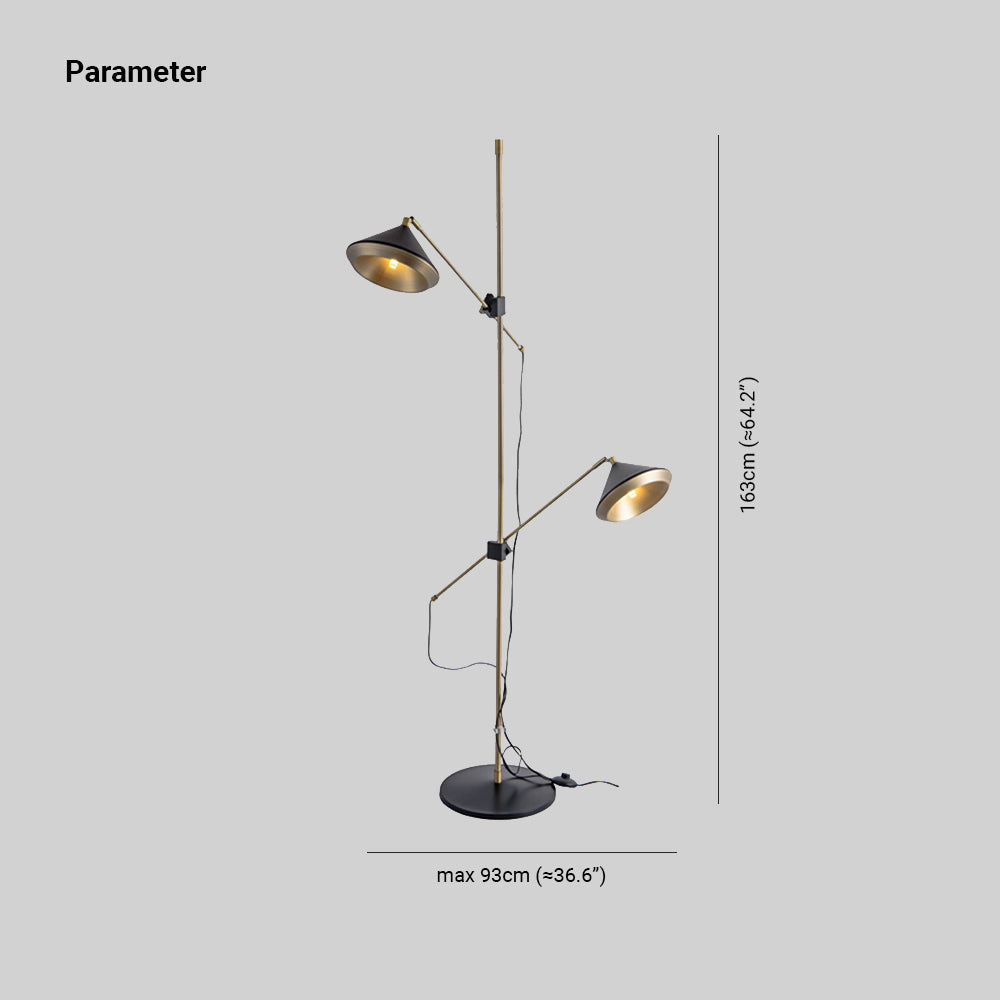 Carins Vintage Kleine LED Vloerlampen Zwart Metaal Slaapkamer