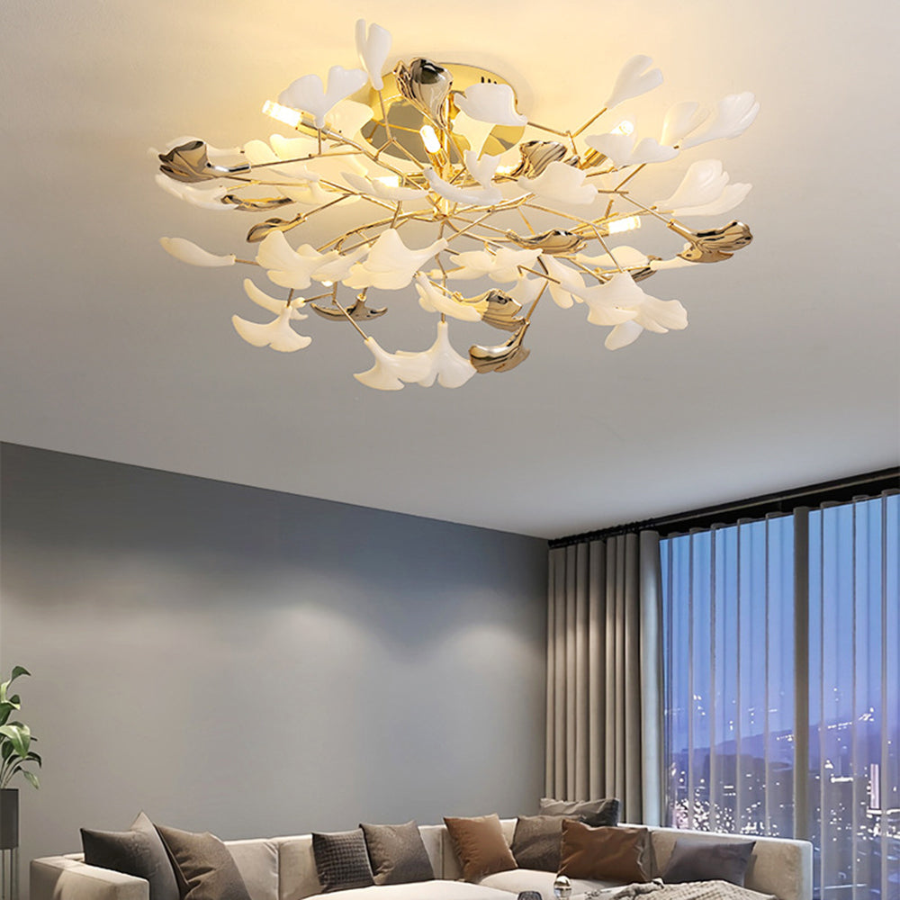 Olivia Moderne LED Plafondlamp Wit Gouden Metaal Woonkamer Eetkamer