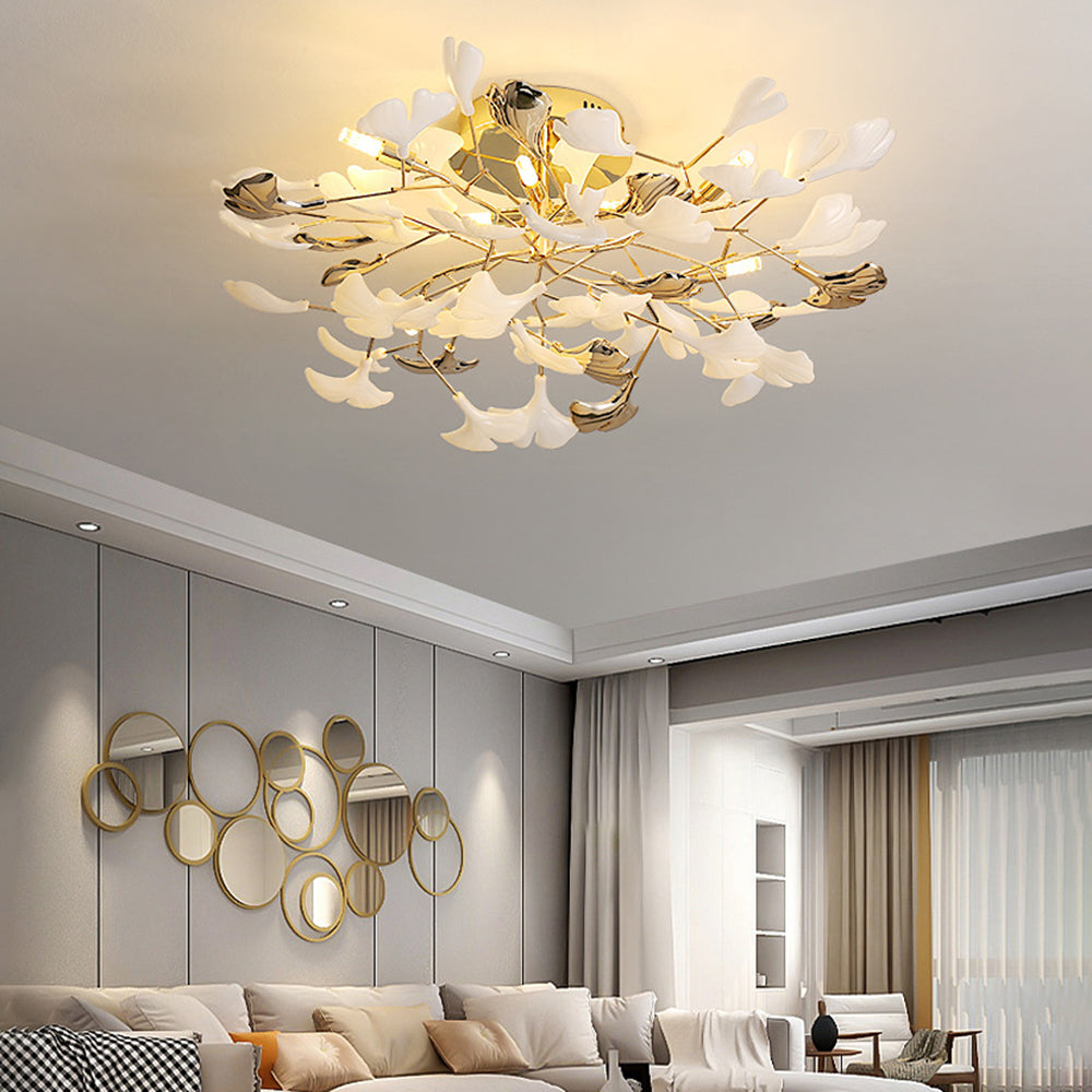 Olivia Moderne LED Plafondlamp Wit Gouden Metaal Woonkamer Eetkamer