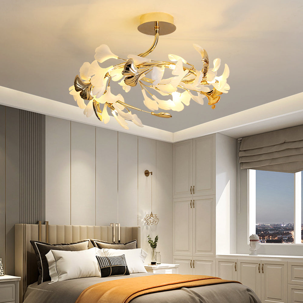 Olivia Moderne LED Plafondlamp Wit Gouden Metaal Woonkamer Eetkamer