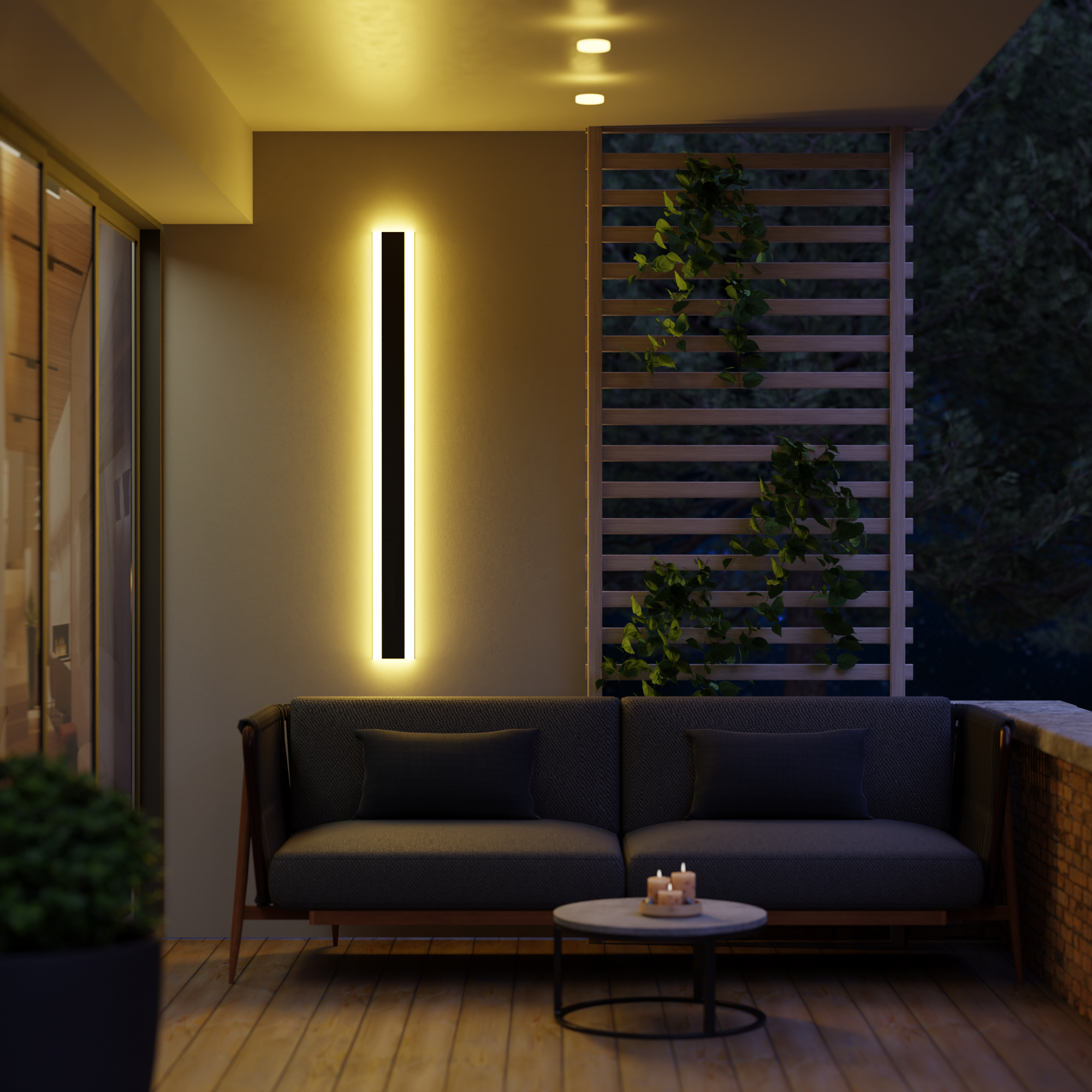 Orr Moderne Rechthoekig LED Buitenlamp Metaal/Acryl Zwart Tuin/Stoeprand/Balkon