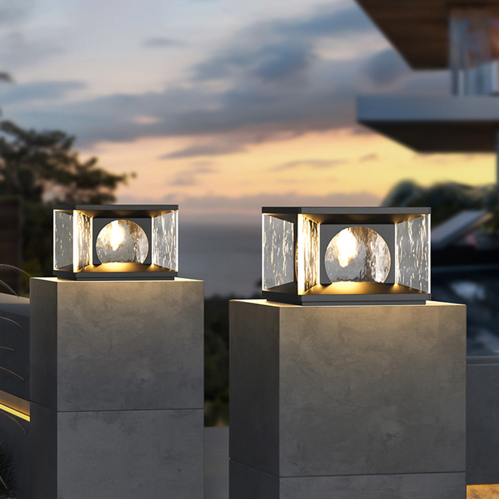 Riley Moderne Rechthoekig Buitenlamp Zwart Metaal/Glas Tuin/Balkon