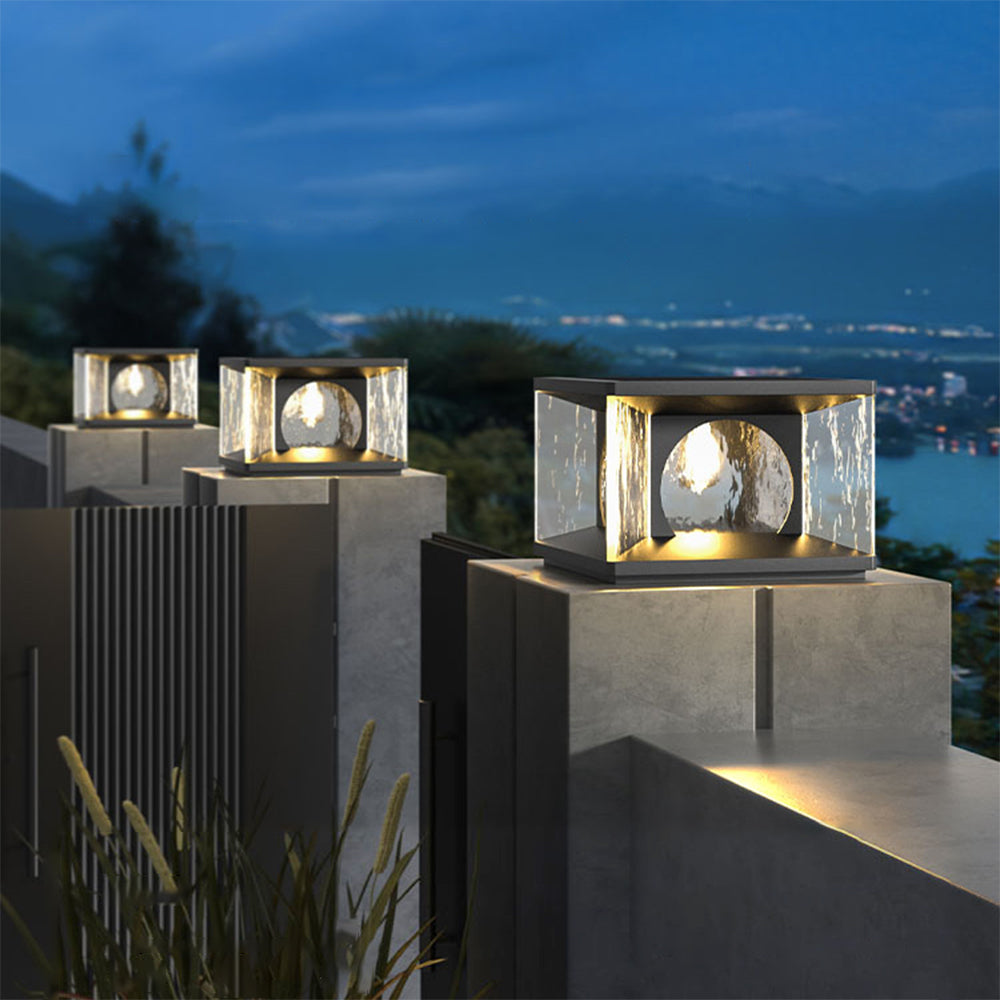 Riley Moderne Rechthoekig Buitenlamp Zwart Metaal/Glas Tuin/Balkon