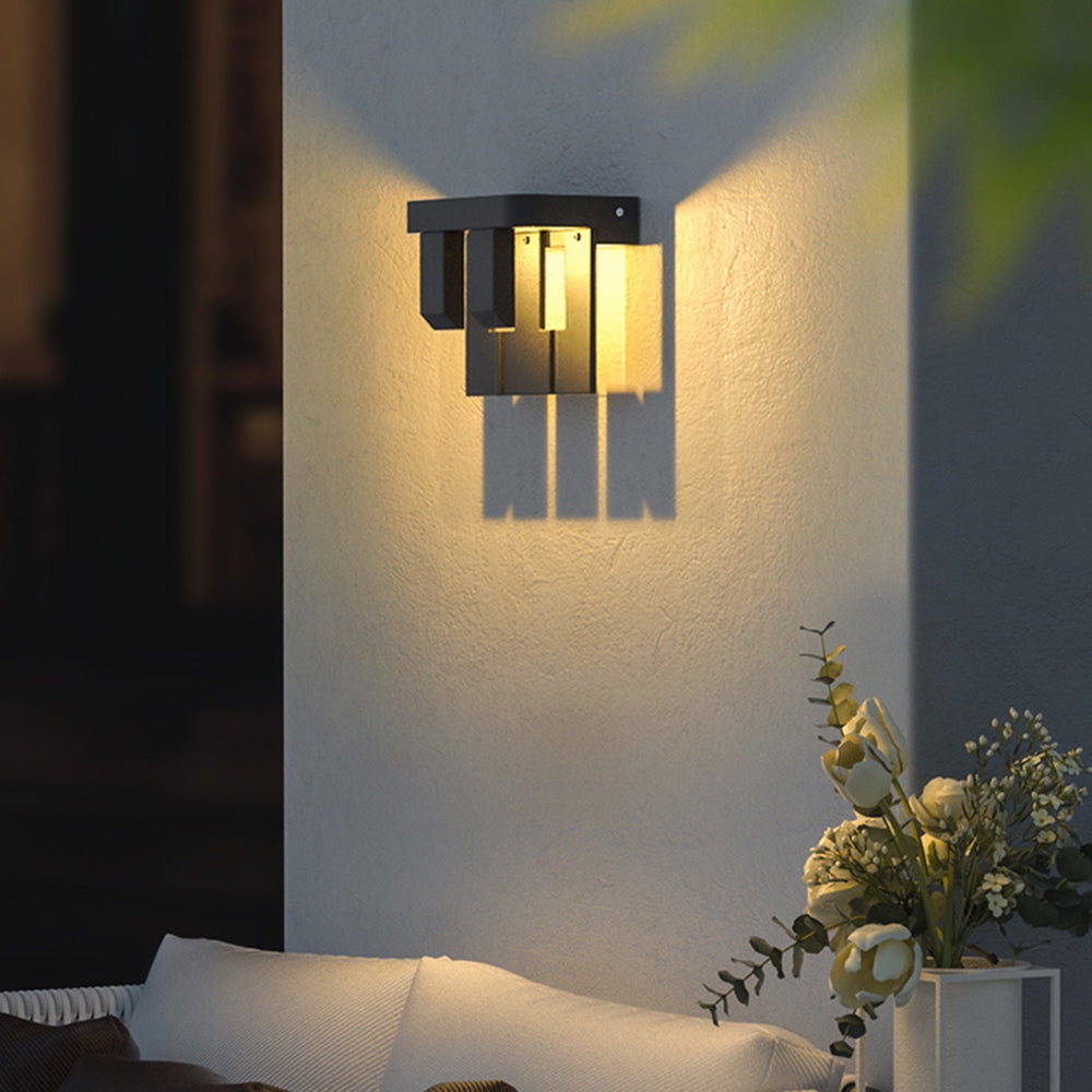Orr Moderne Wandlamp Zonne Energie Zwart Metaal Balkon/Tuin