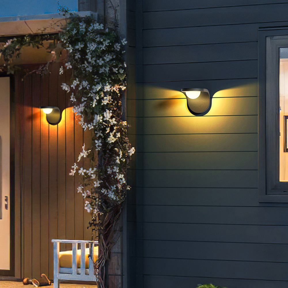 Orr Moderne Wandlamp Zonne Energie Zwart Metaal/Acryl Hal/Tuin/Balkon