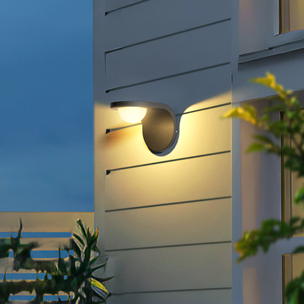 Orr Moderne Wandlamp Zonne Energie Zwart Metaal/Acryl Hal/Tuin/Balkon