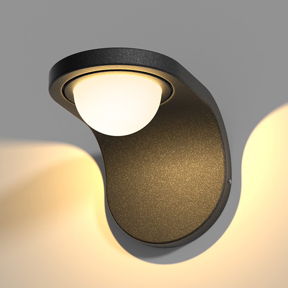 Orr Moderne Wandlamp Zonne Energie Zwart Metaal/Acryl Hal/Tuin/Balkon