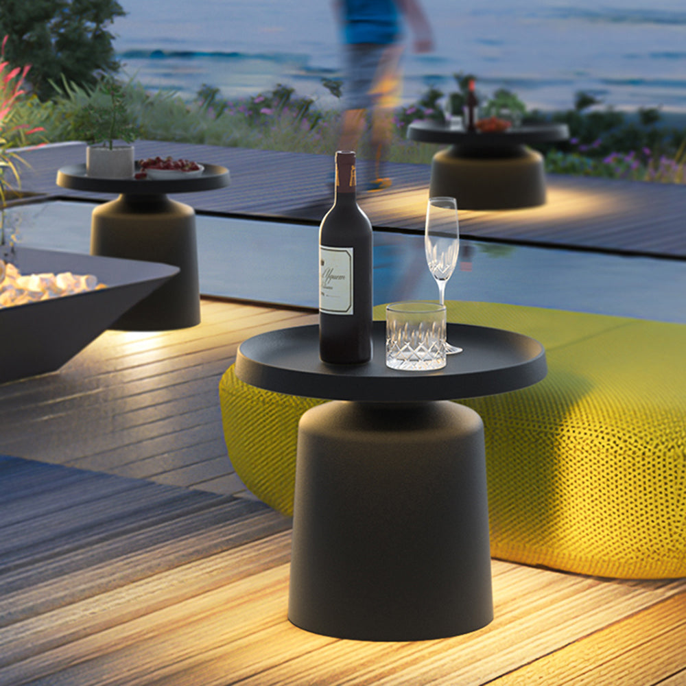 Pena Design Oplaadbaar/Zonne-Energie Buitenlamp Zwart Metaal Tuin/Balkon