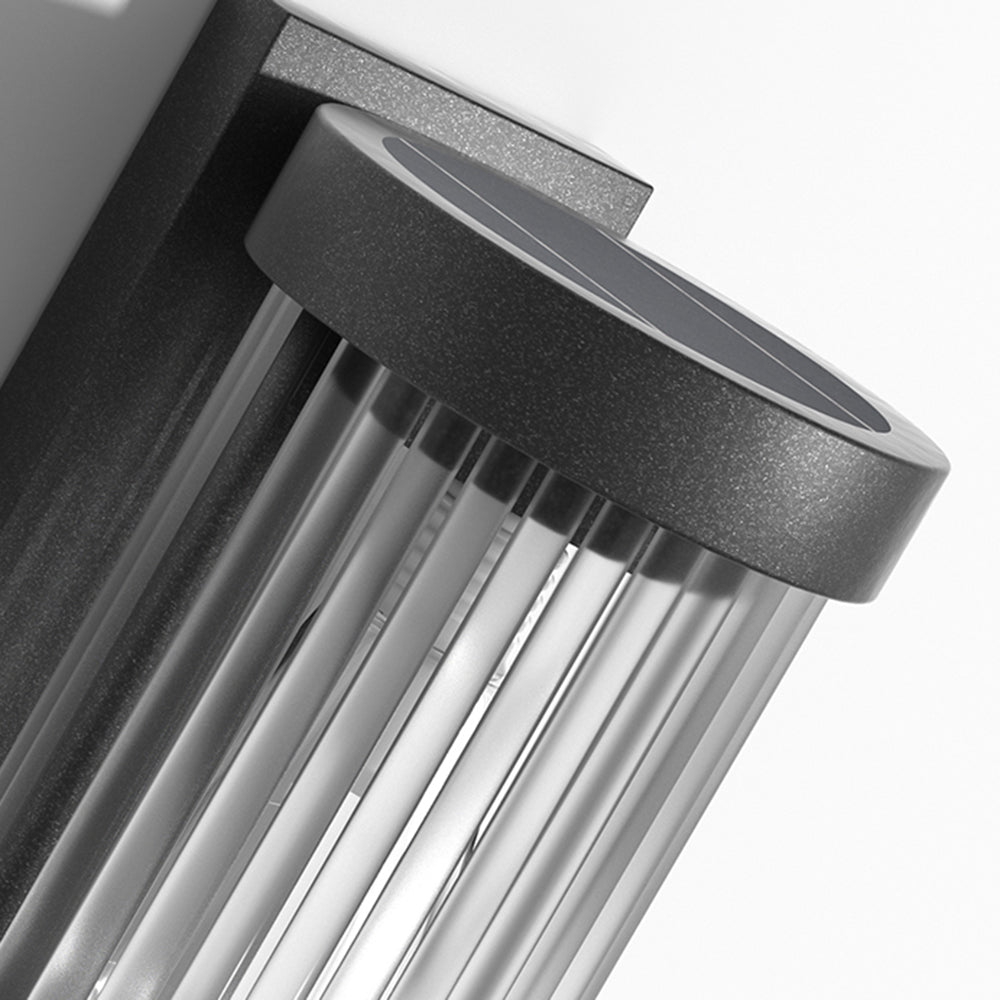 Orr Moderne Zonne Energie Buitenlamp Zwart Metaal/Glas Stoeprand/Balkon