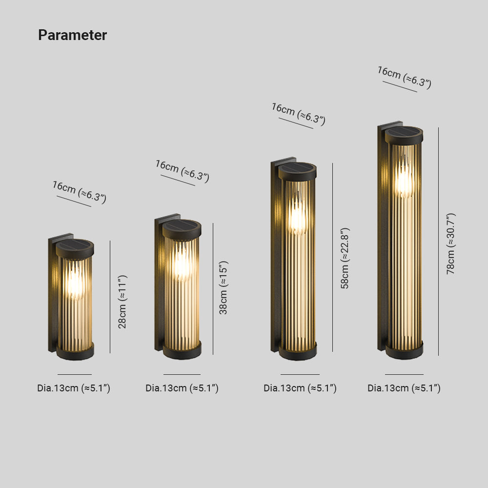 Orr Moderne Zonne Energie Buitenlamp Zwart Metaal/Glas Stoeprand/Balkon