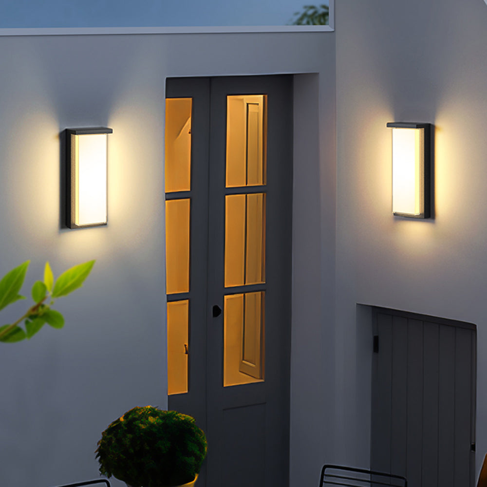 Orr Moderne Rechthoekig Buitenlamp Zwart Metaal/Acryl Tuin/Balkon