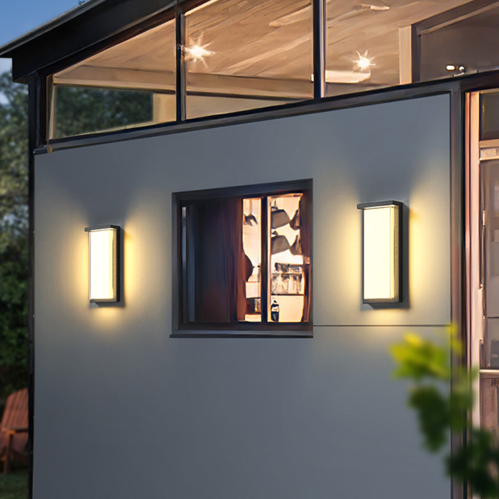 Orr Moderne Rechthoekig Buitenlamp Zwart Metaal/Acryl Tuin/Balkon
