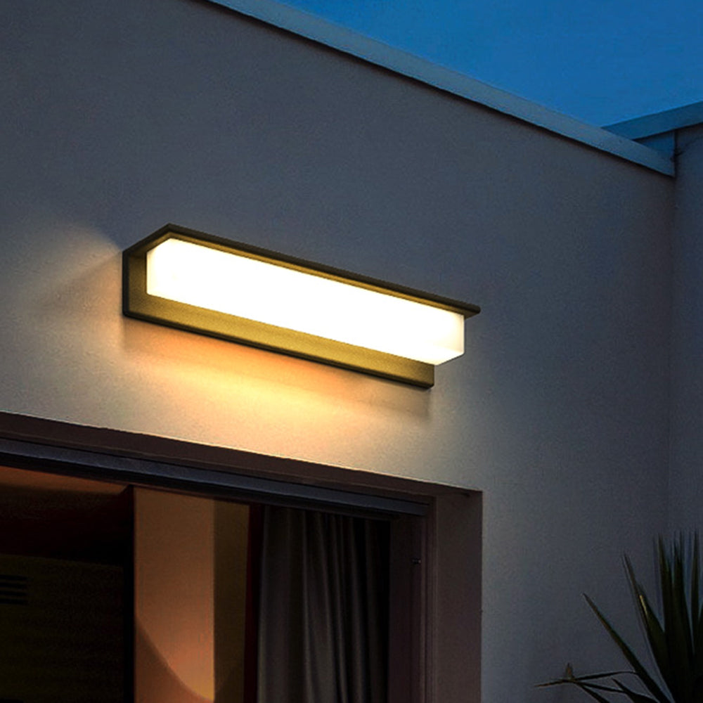 Orr Rechthoekig Zonne Energie Buitenlamp Zwart Metaal Tuin/Stoeprand