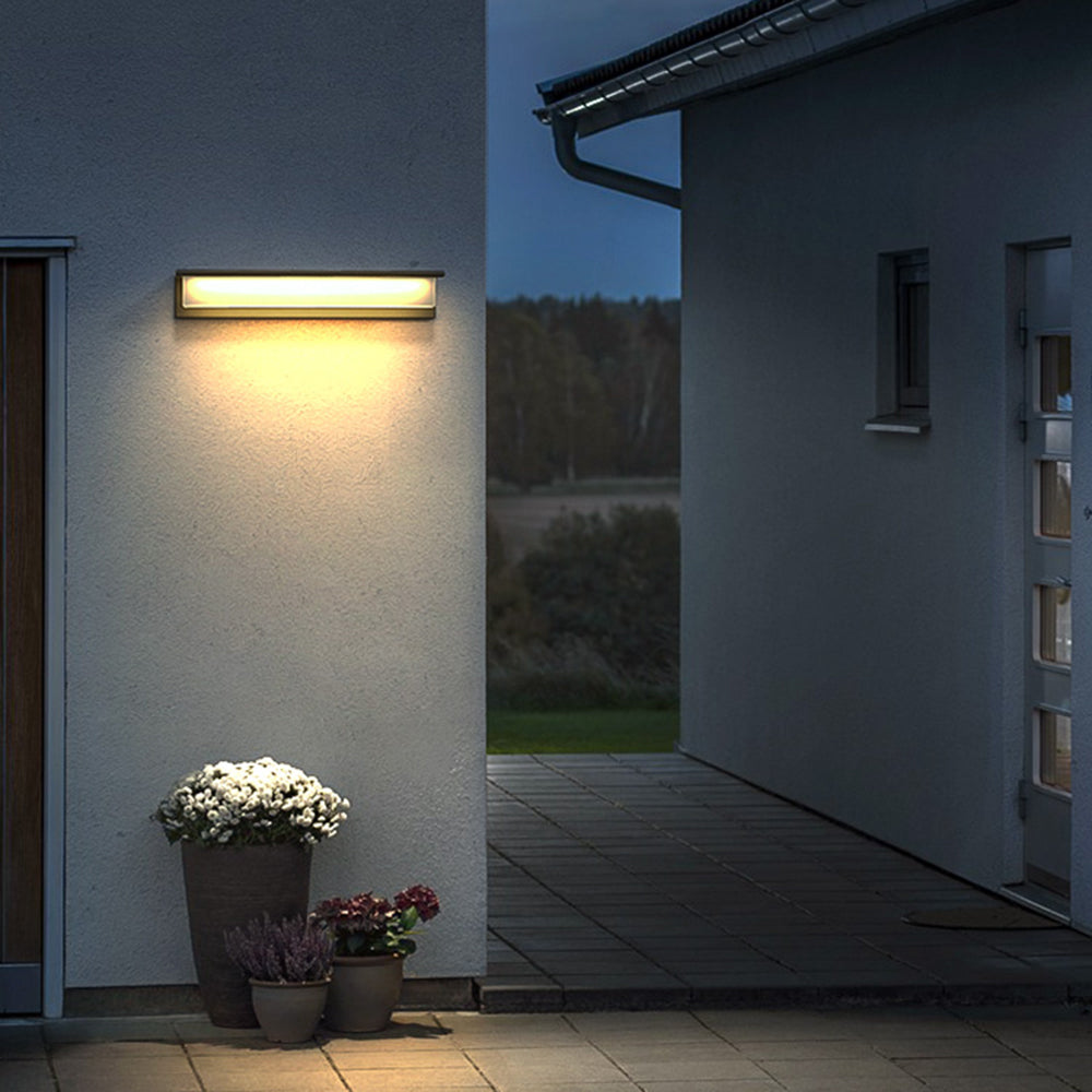 Orr Rechthoekig Zonne Energie Buitenlamp Zwart Metaal Tuin/Stoeprand