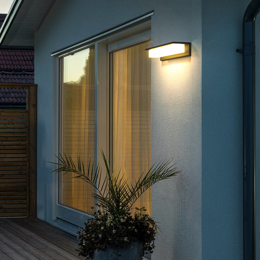 Orr Rechthoekig Zonne Energie Buitenlamp Zwart Metaal Tuin/Stoeprand