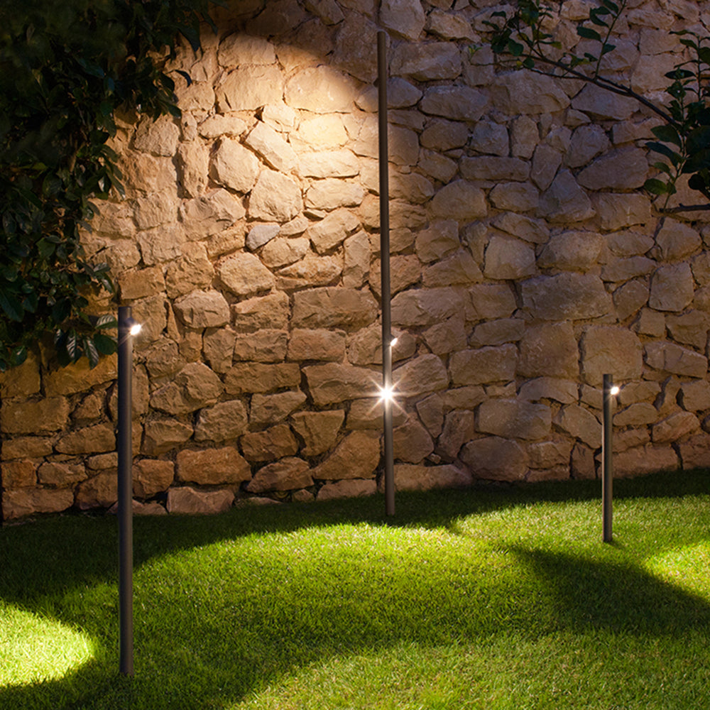 Edge Modern Bamboevorm LED Buiten Vloerlamp Grijs Wit Metaal Glas Tuin/Erf