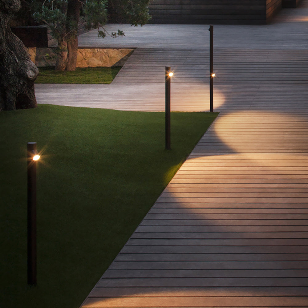 Edge Modern Bamboevorm LED Buiten Vloerlamp Grijs Wit Metaal Glas Tuin/Erf