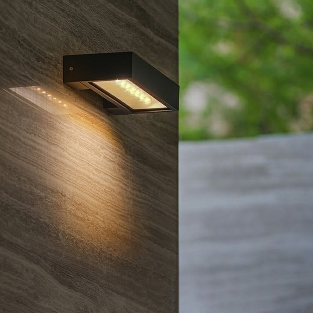 Orr Moderne LED Kubus Buitenlamp Zonne Metaal/Acryl Zwart Tuin/Stoeprand/Balkon