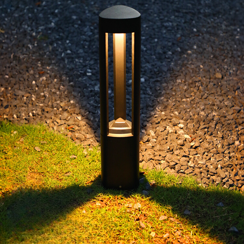 Pena Moderne Cilinder LED Vloerlamp Zwart Metaal Buiten Tuin