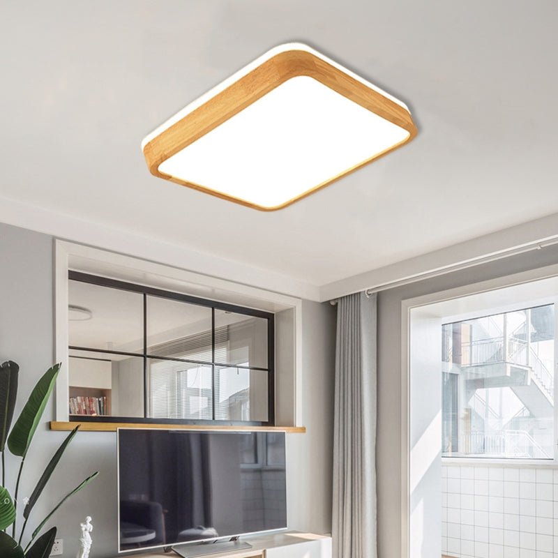 Ozawa Design Ronde LED Plafondlamp Hout Glas Woonkamer Slaapkamer