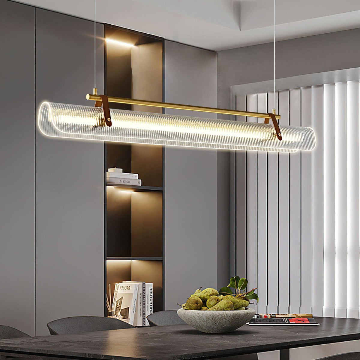 Niraenne Moderne hanglamp van acryl met lineair ontwerp voor eetkamer
