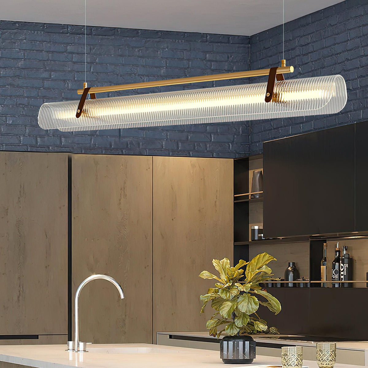 Niraenne Moderne hanglamp van acryl met lineair ontwerp voor eetkamer