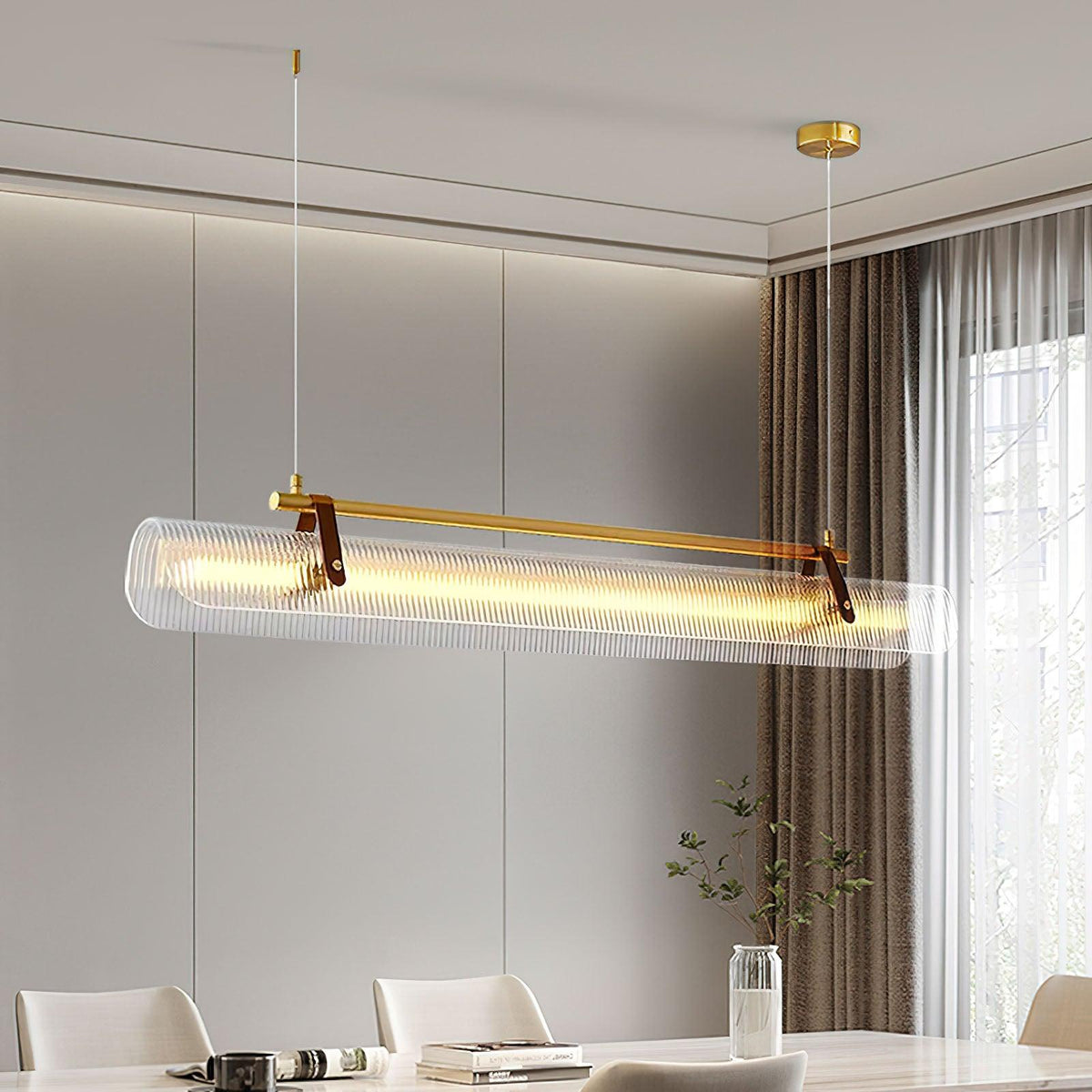 Niraenne Moderne hanglamp van acryl met lineair ontwerp voor eetkamer