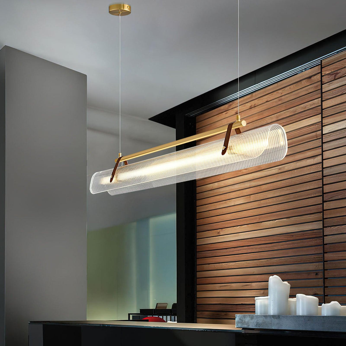 Niraenne Moderne hanglamp van acryl met lineair ontwerp voor eetkamer