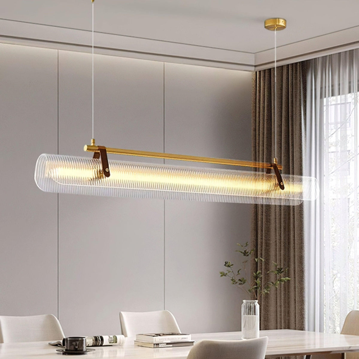 Niraenne Moderne hanglamp van acryl met lineair ontwerp voor eetkamer