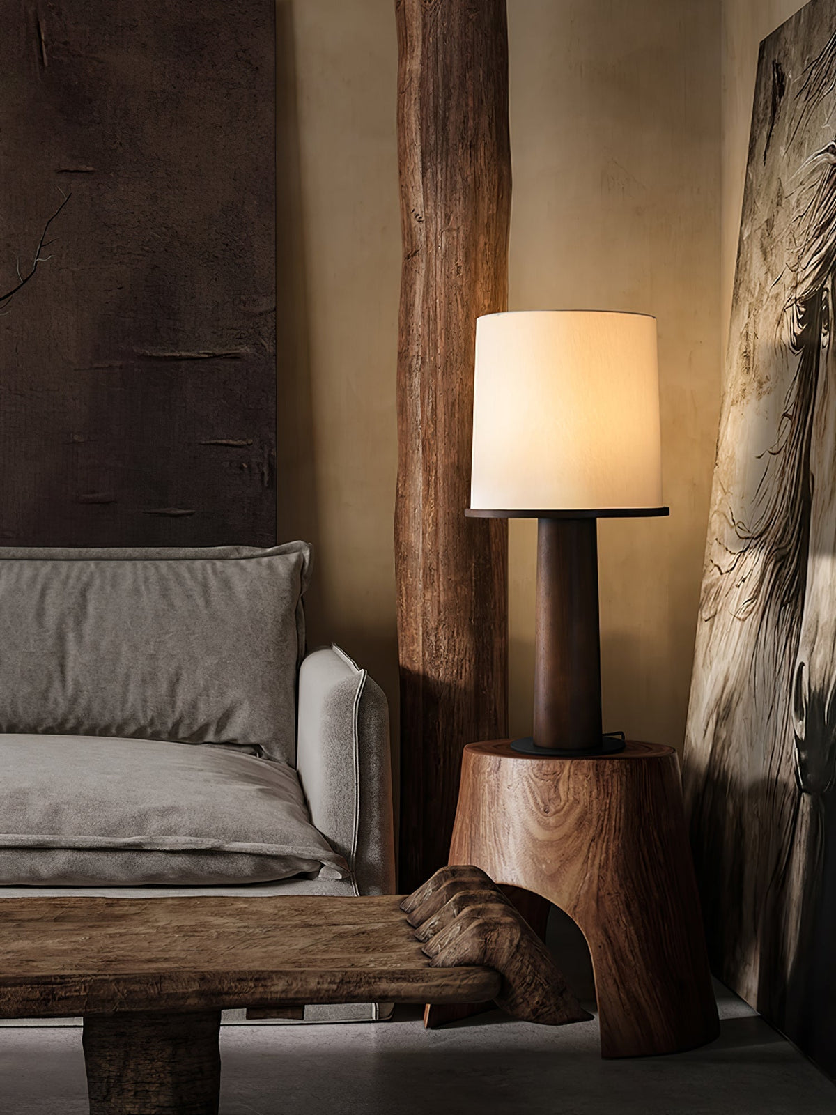 Rinirielle Houten Stoffen Moderne tafellamp