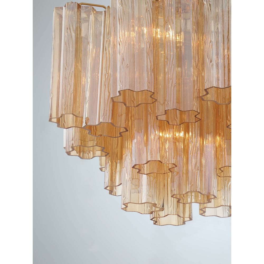 Namo Murano Kroonluchter Glasbuis Lagen Amber