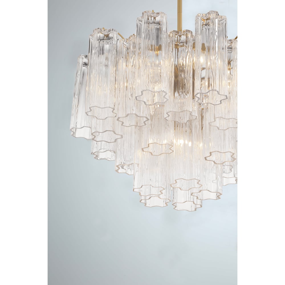 Namo Murano Kroonluchter Glasbuis Lagen Amber
