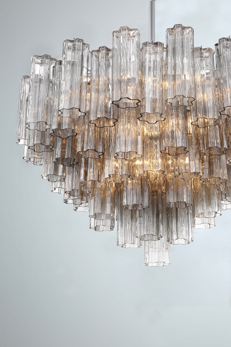 Namo Murano Kroonluchter Glasbuis Lagen Amber
