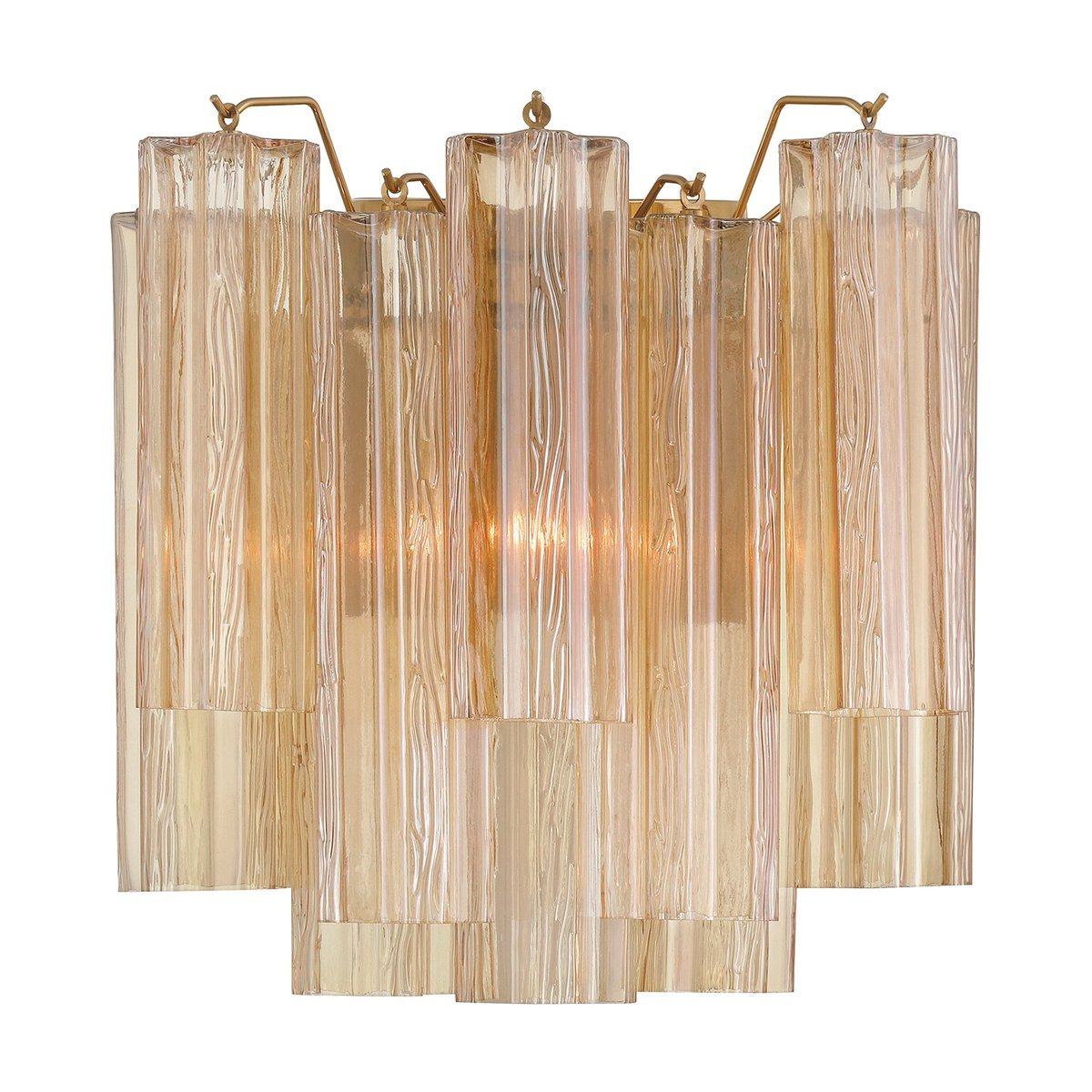 Ravo wandlamp Tronchi Glasbuis Gelaagd Amber Modern