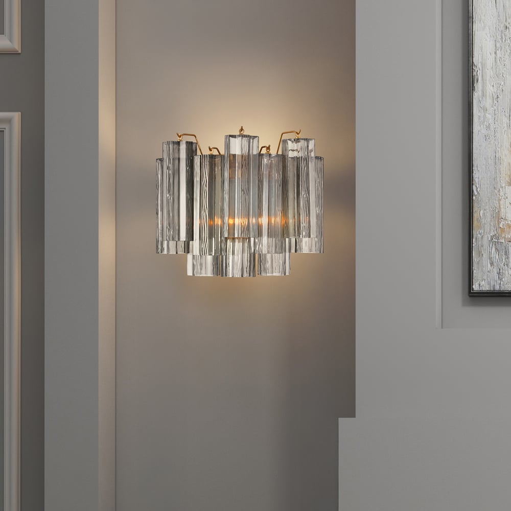 Ravo wandlamp Tronchi Glasbuis Gelaagd Amber Modern