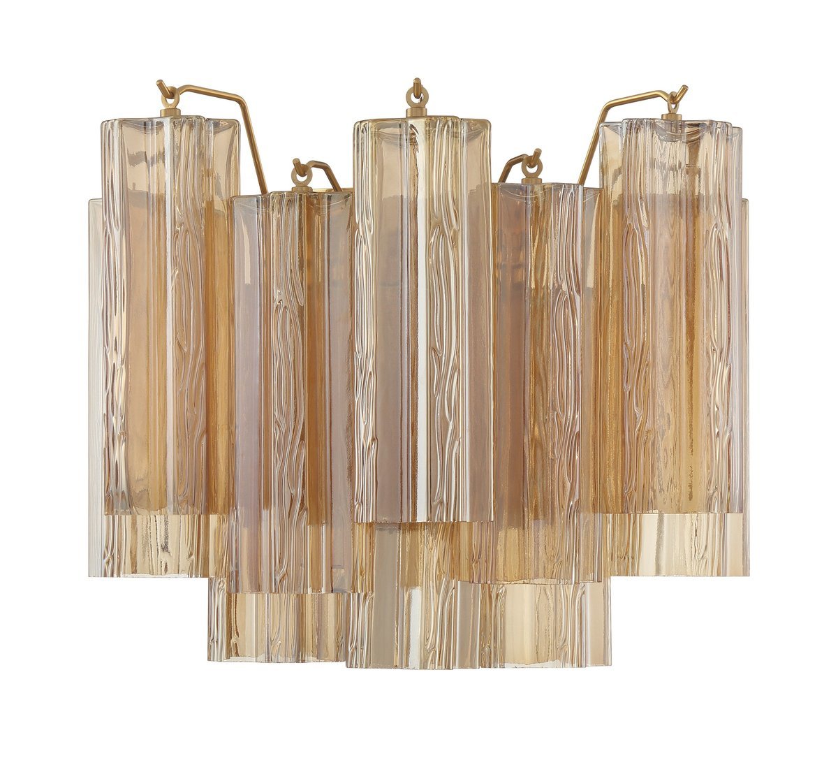 Ravo wandlamp Tronchi Glasbuis Gelaagd Amber Modern