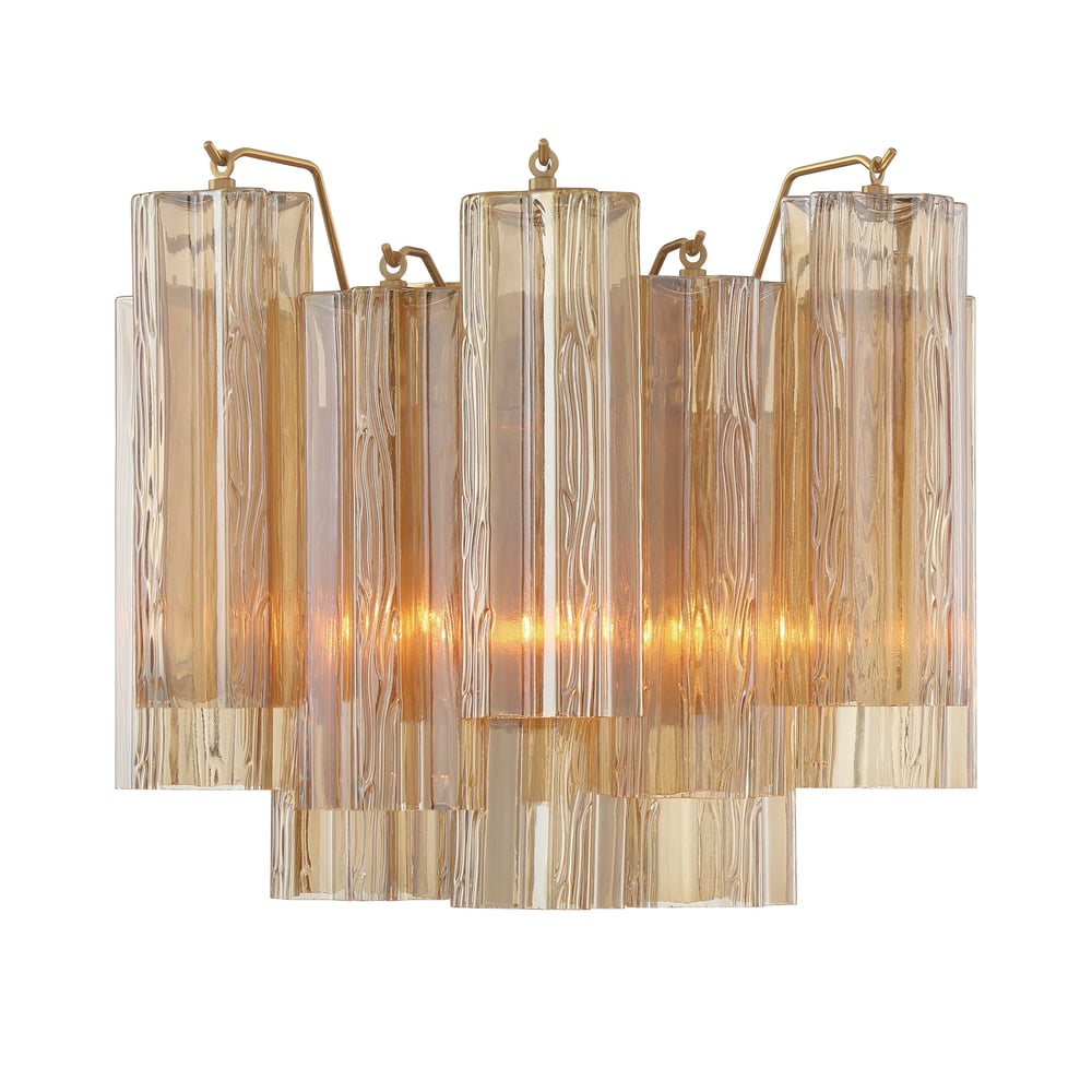 Ravo wandlamp Tronchi Glasbuis Gelaagd Amber Modern