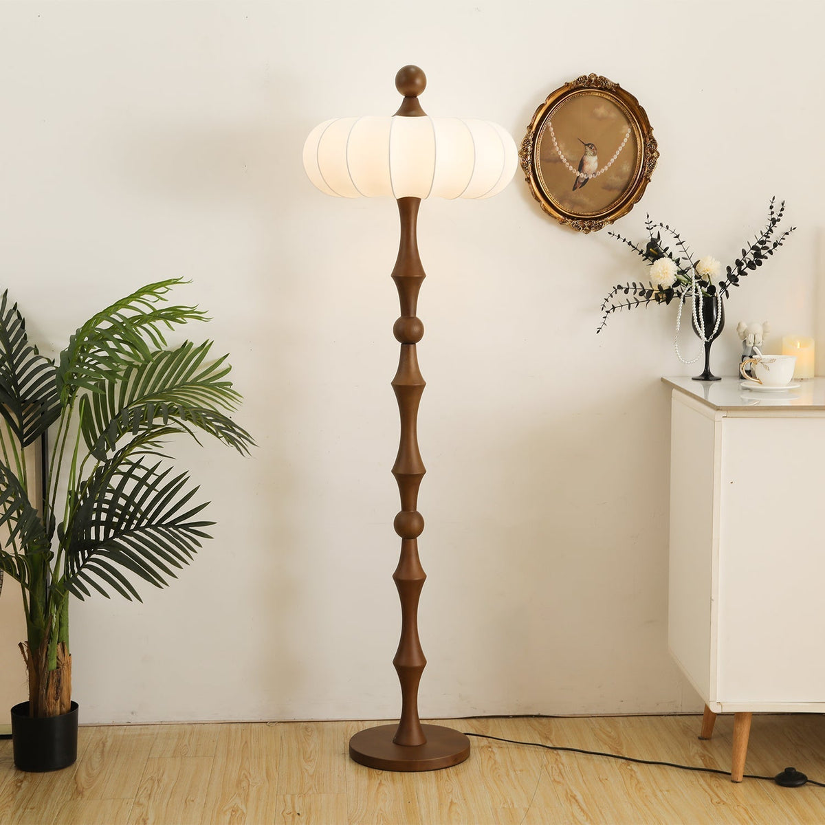 Sylirira Houten Zijde vloerlamp