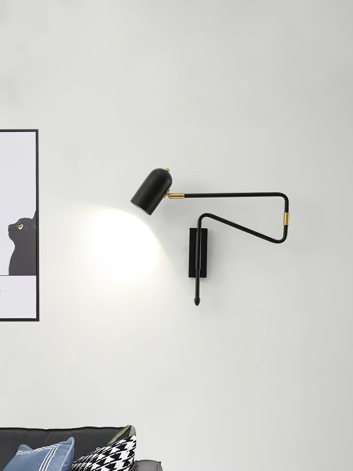 Nox verstelbare arm wandlamp met stekker
