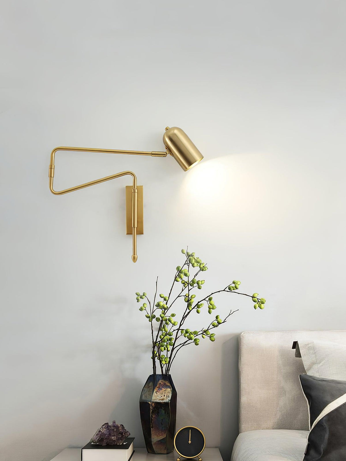Nox verstelbare arm wandlamp met stekker