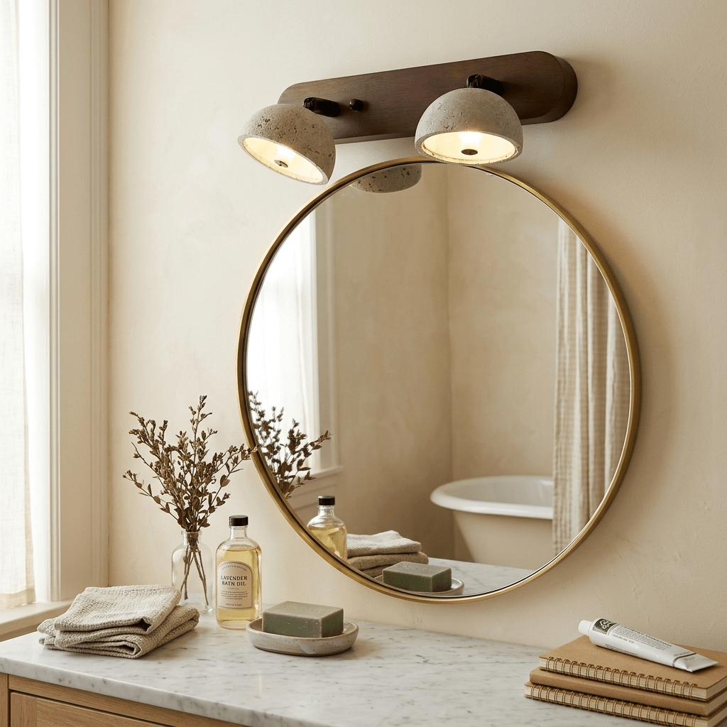 Valienne travertin koepelvormige wandlamp