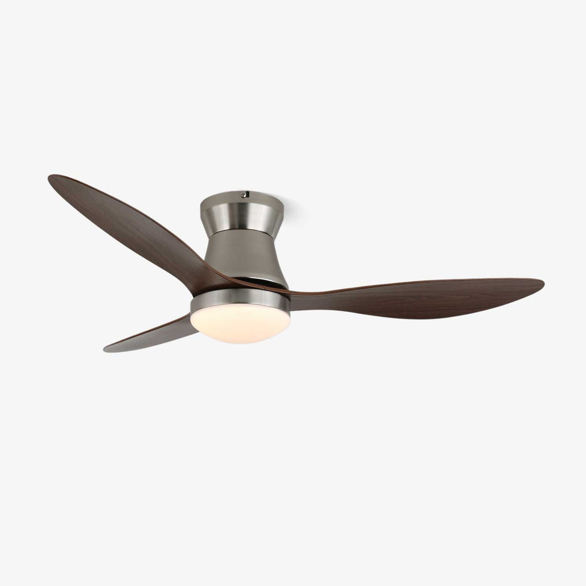 Zerath Moderne plafondventilator met verlichting van walnoothout