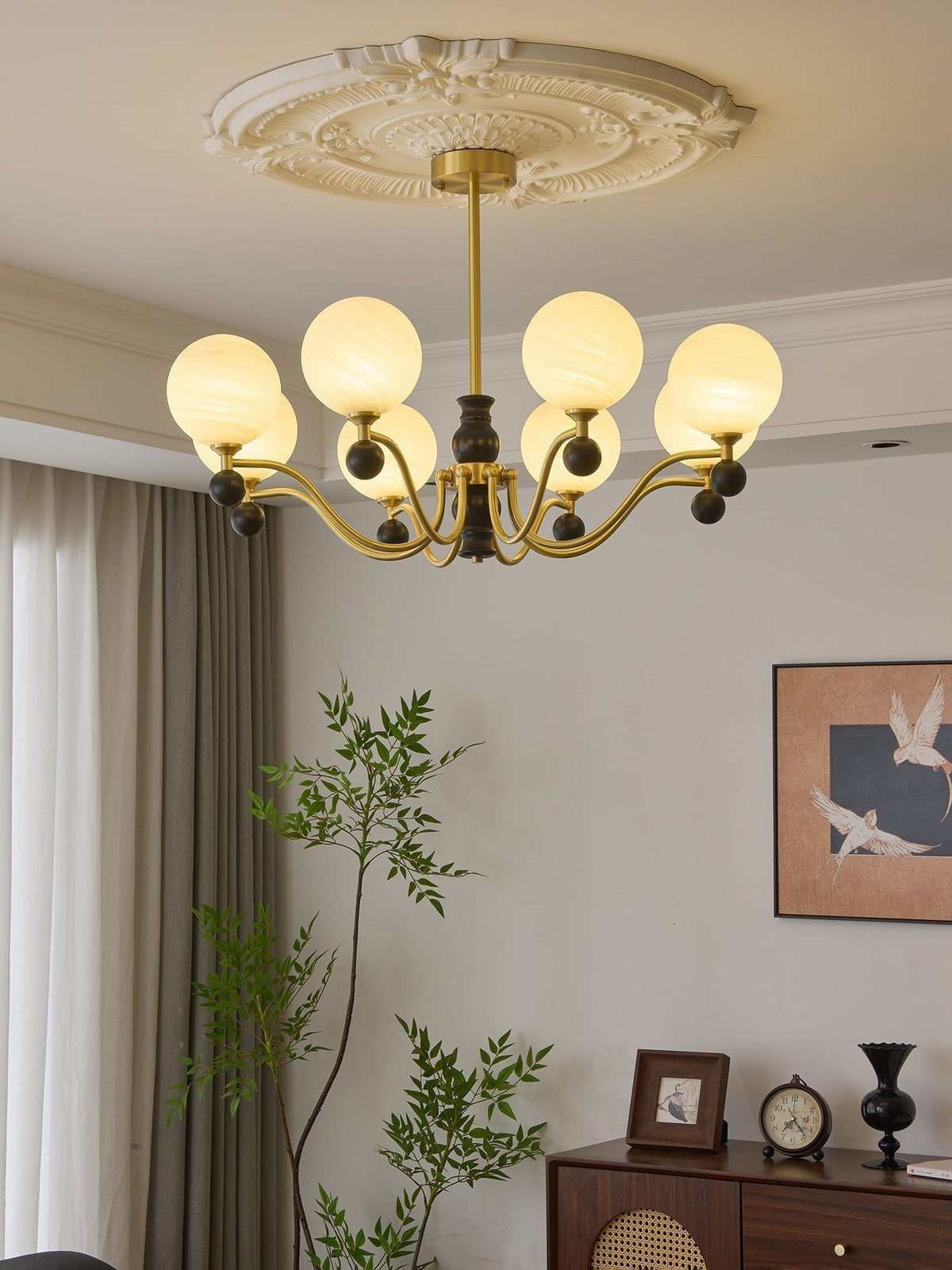 Ershaan sfeer elegantie vintage messing hout kroonluchter