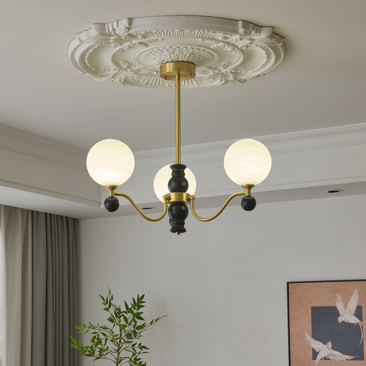 Ershaan sfeer elegantie vintage messing hout kroonluchter