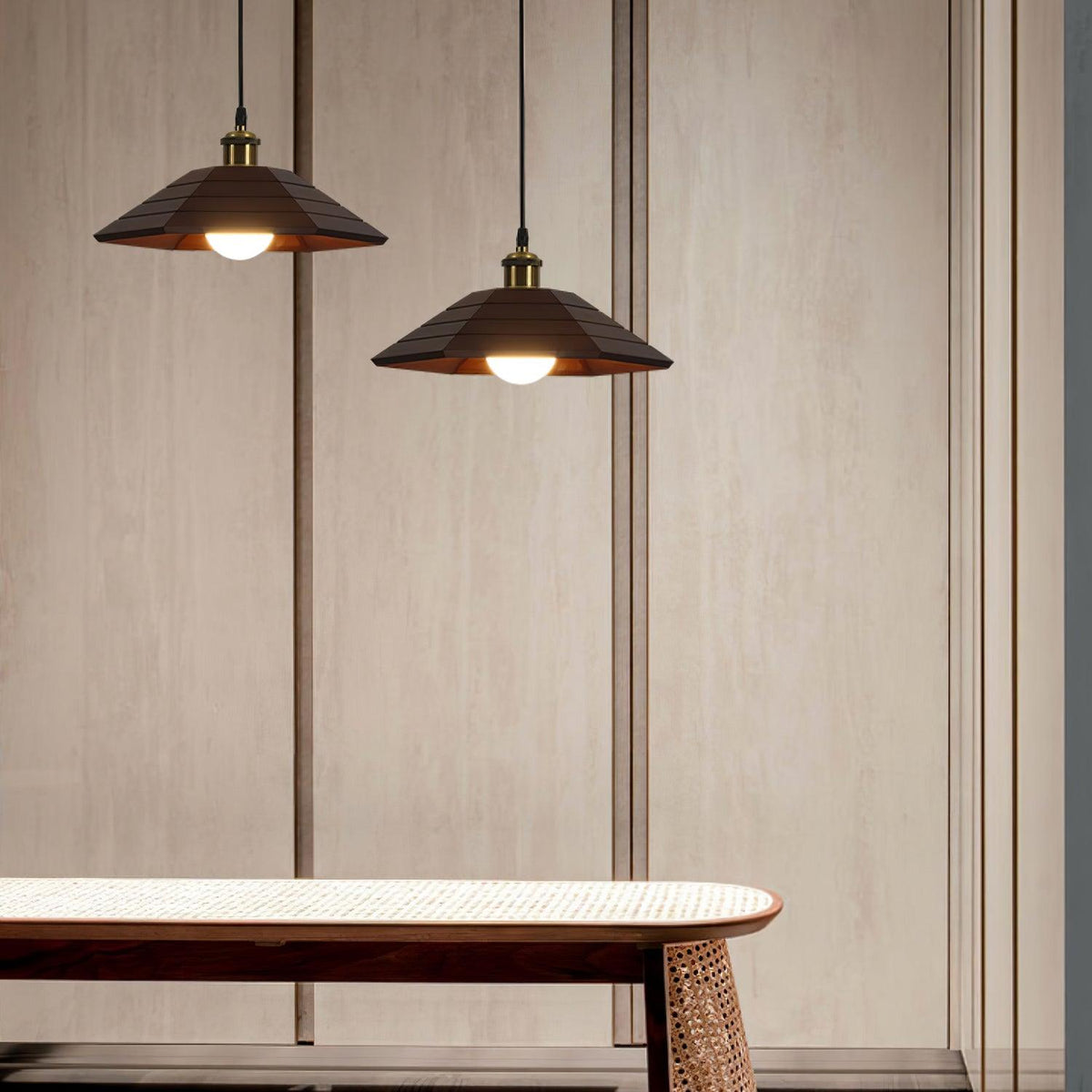 Evys Traditionele hanglamp van hout