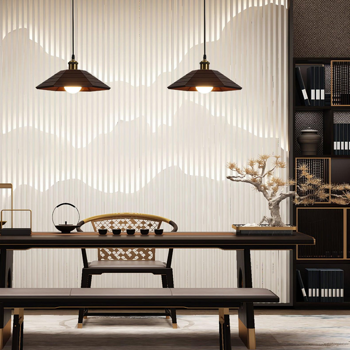 Evys Traditionele hanglamp van hout