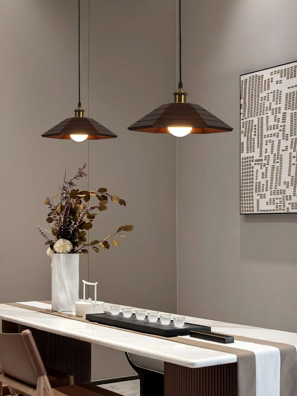 Evys Traditionele hanglamp van hout